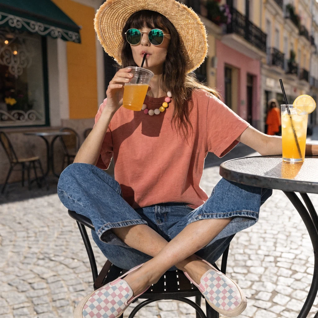 Look casual donna con sneakers pastello