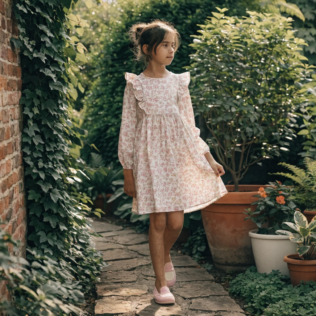 Bambina con scarpe chiuse colorate