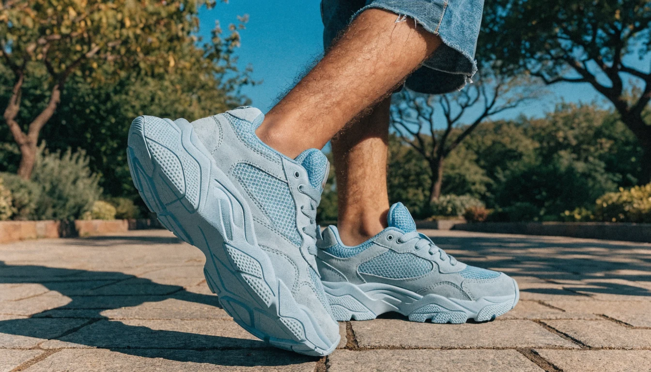 Bambino con scarpe casual colorate per outdoor