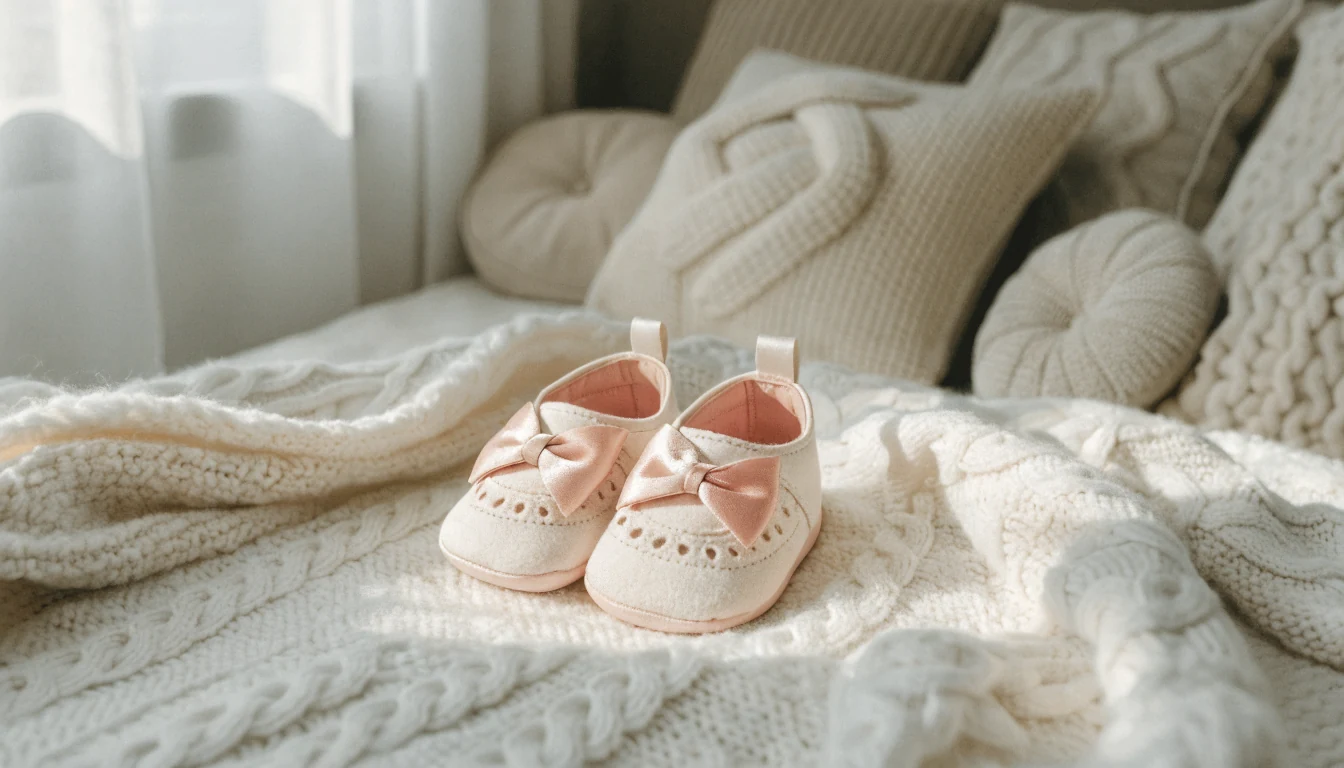 Scarpe morbide per neonato e primi passi in colori tenui